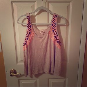 Mossimo Beige Tribal Print Tank